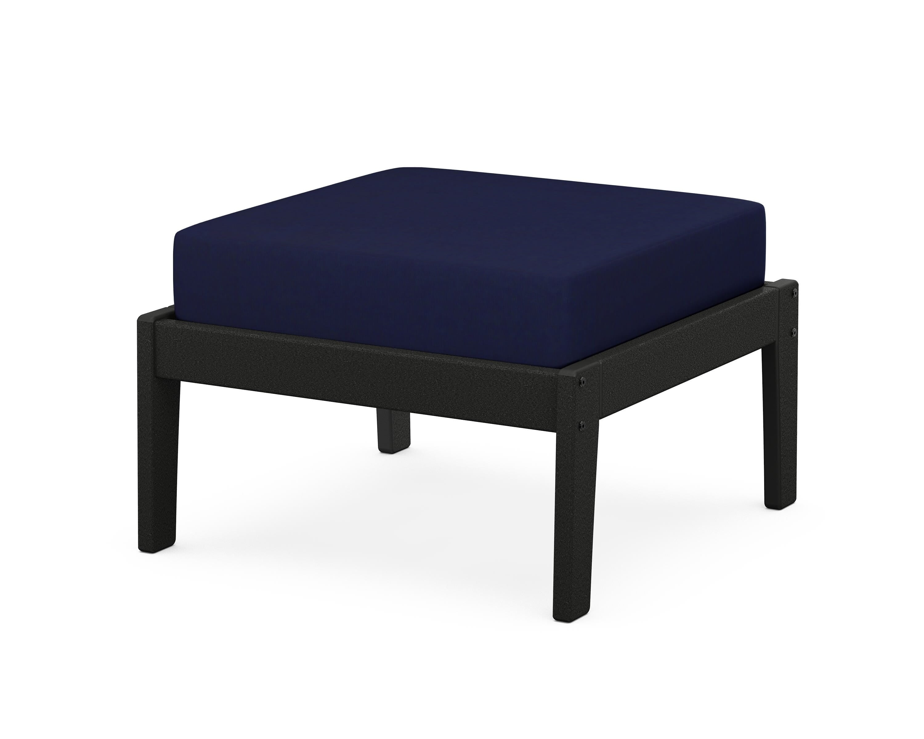 Unbranded Deep Seating Ottoman in Black / Navy