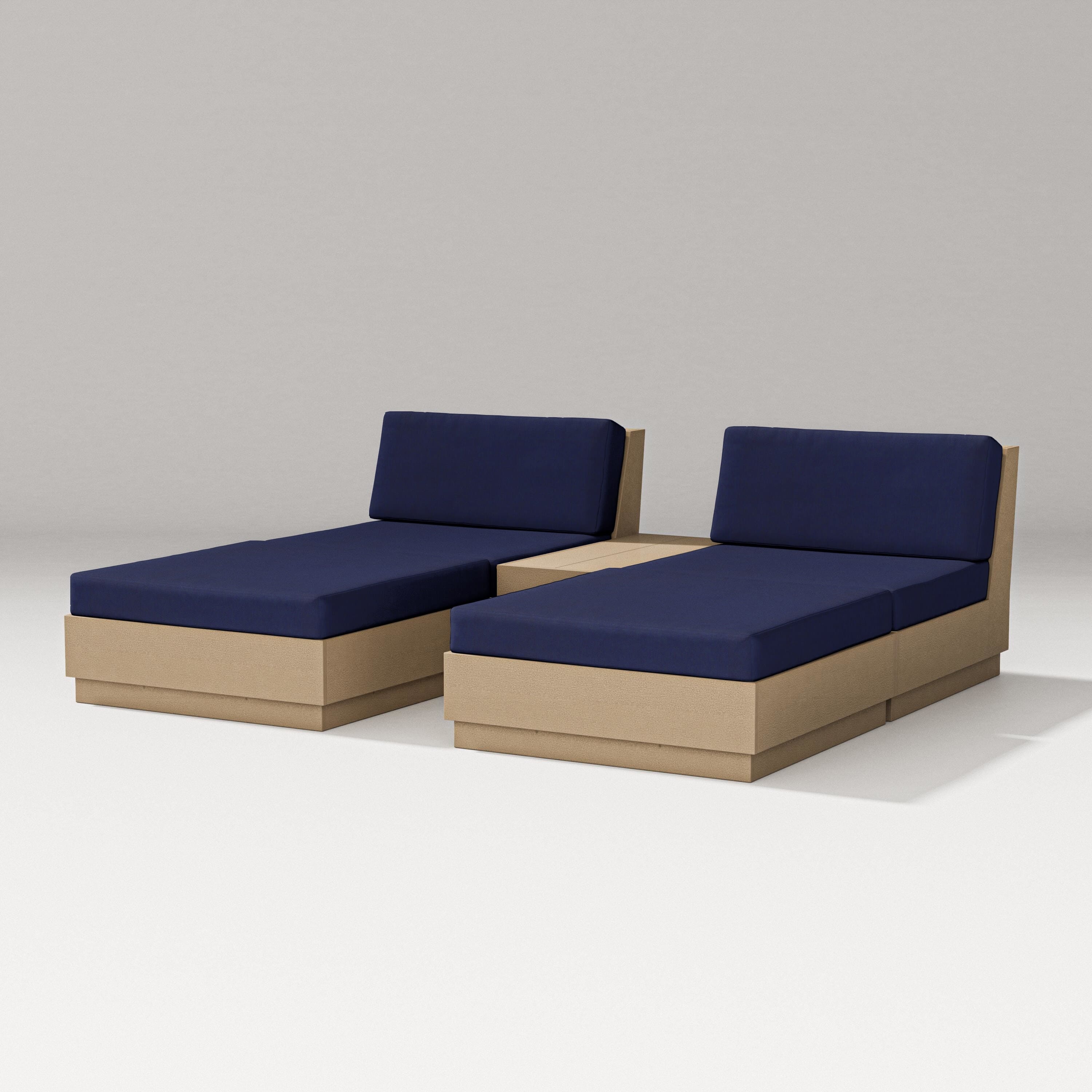 PW Designer Series Elevate Double Chaise Set in Vintage Sahara / Navy