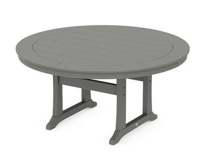 POLYWOOD® Nautical Trestle 60" Round Dining Table in Slate Grey