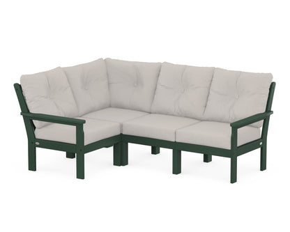 POLYWOOD® Vineyard 4-Piece Sectional in Green / Cast Ash