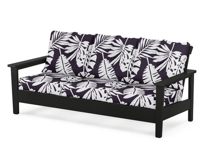 POLYWOOD® Prescott Deep Seating Sofa in Black / Leaf Navy