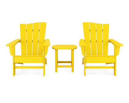 POLYWOOD® Wave 3-Piece Adirondack Chair Set in Lemon