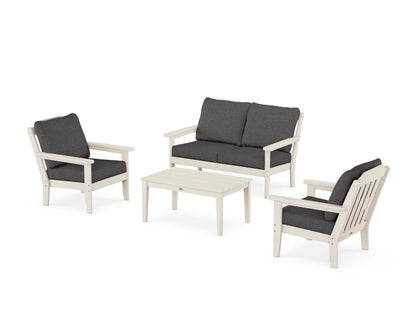 Country Living Cottage 4-Piece Deep Seating Set with Loveseat in Sand / Ash Charcoal