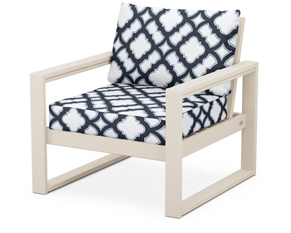 POLYWOOD® EDGE Club Chair in Sand / Trellis Marine Indigo