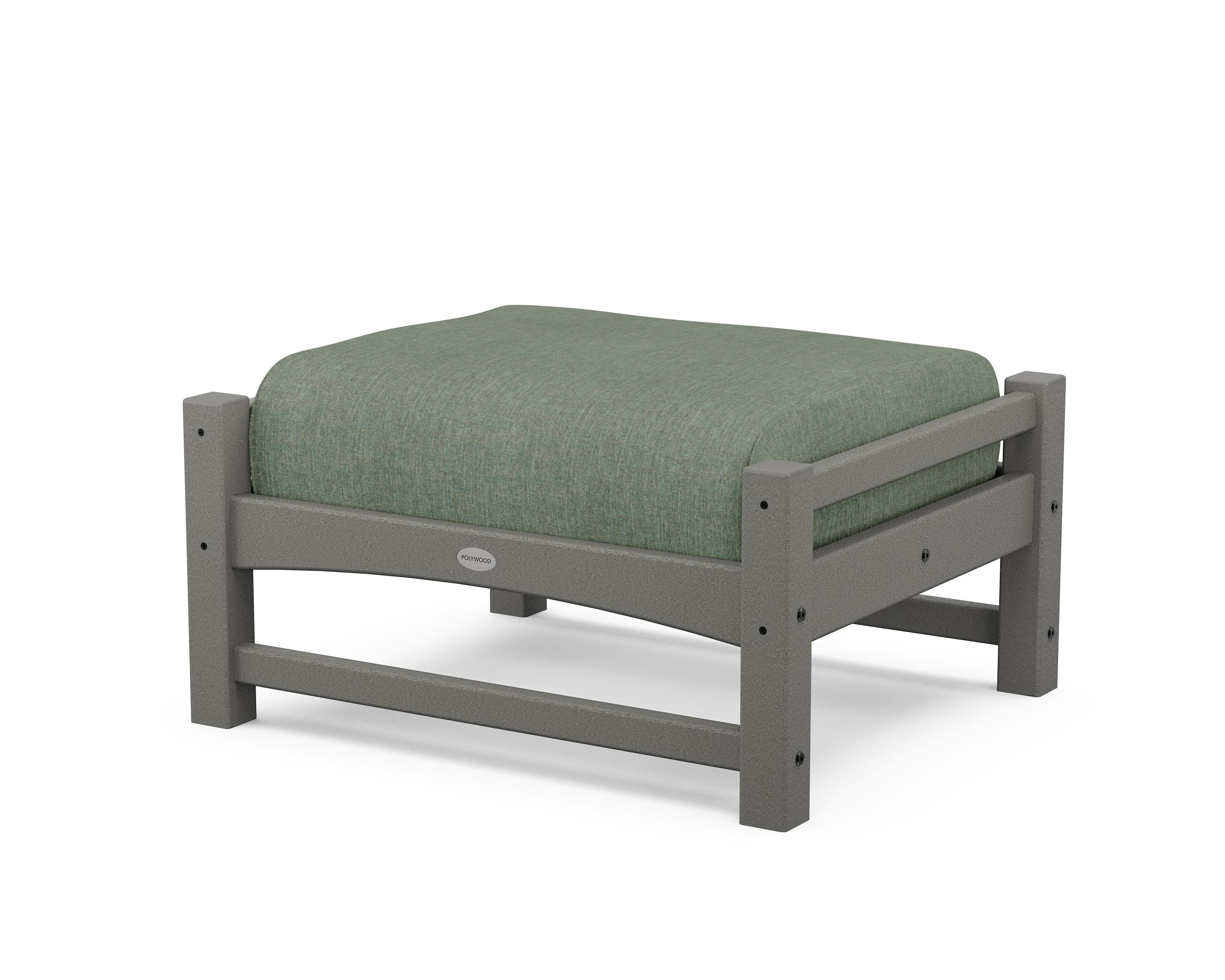 POLYWOOD® Club Ottoman in Slate Grey / Cast Sage