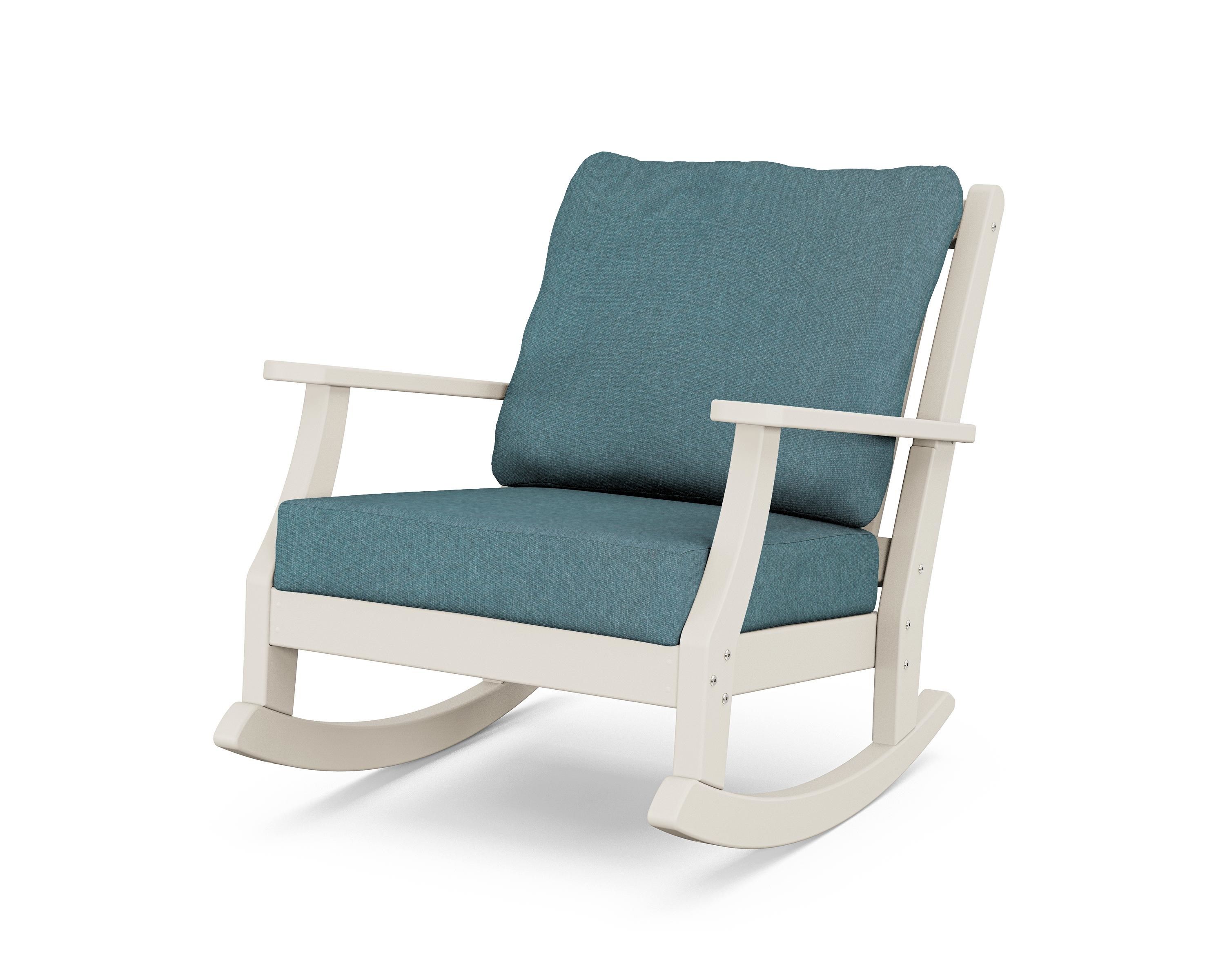 Country Living Wovendale Deep Seating Rocking Chair in Sand / Ocean Teal