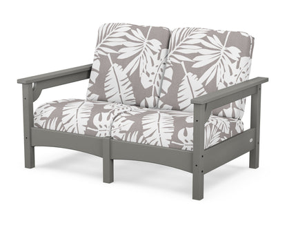 POLYWOOD® Club Loveseat in Slate Grey / Leaf Grey Mist
