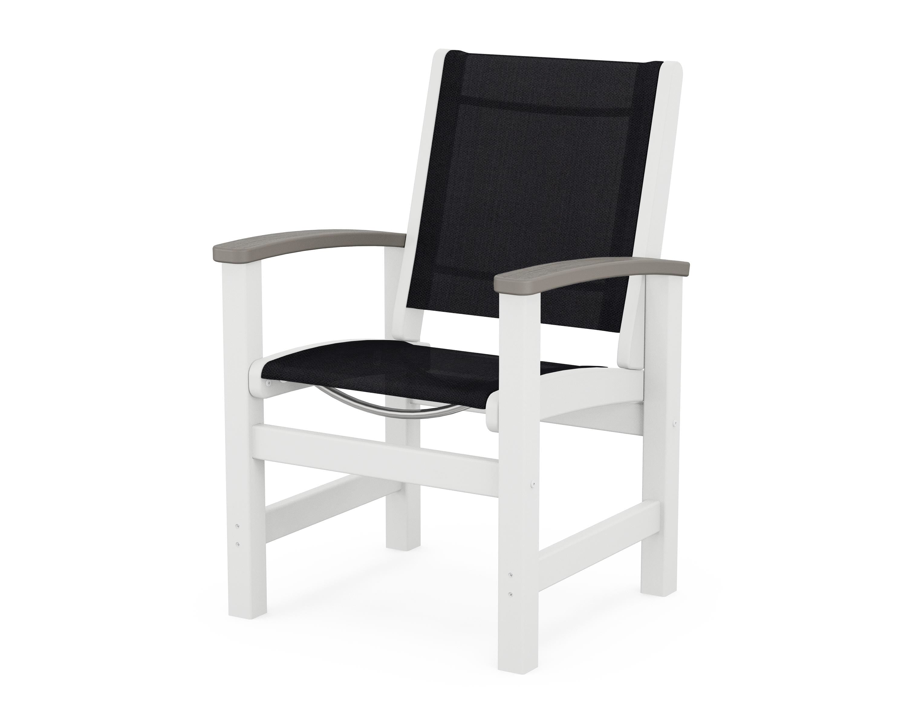 POLYWOOD® Coastal Dining Chair in White / Driftwood / Black Sling