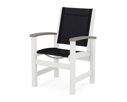 POLYWOOD® Coastal Dining Chair in White / Driftwood / Black Sling