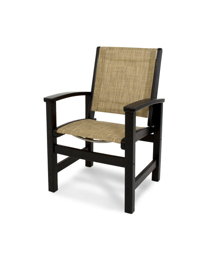 POLYWOOD® Coastal Dining Chair in Black / Burlap Sling