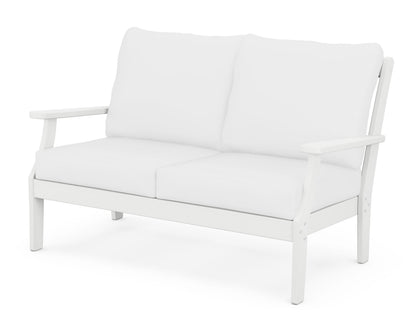 POLYWOOD® Braxton Deep Seating Loveseat in White / Natural