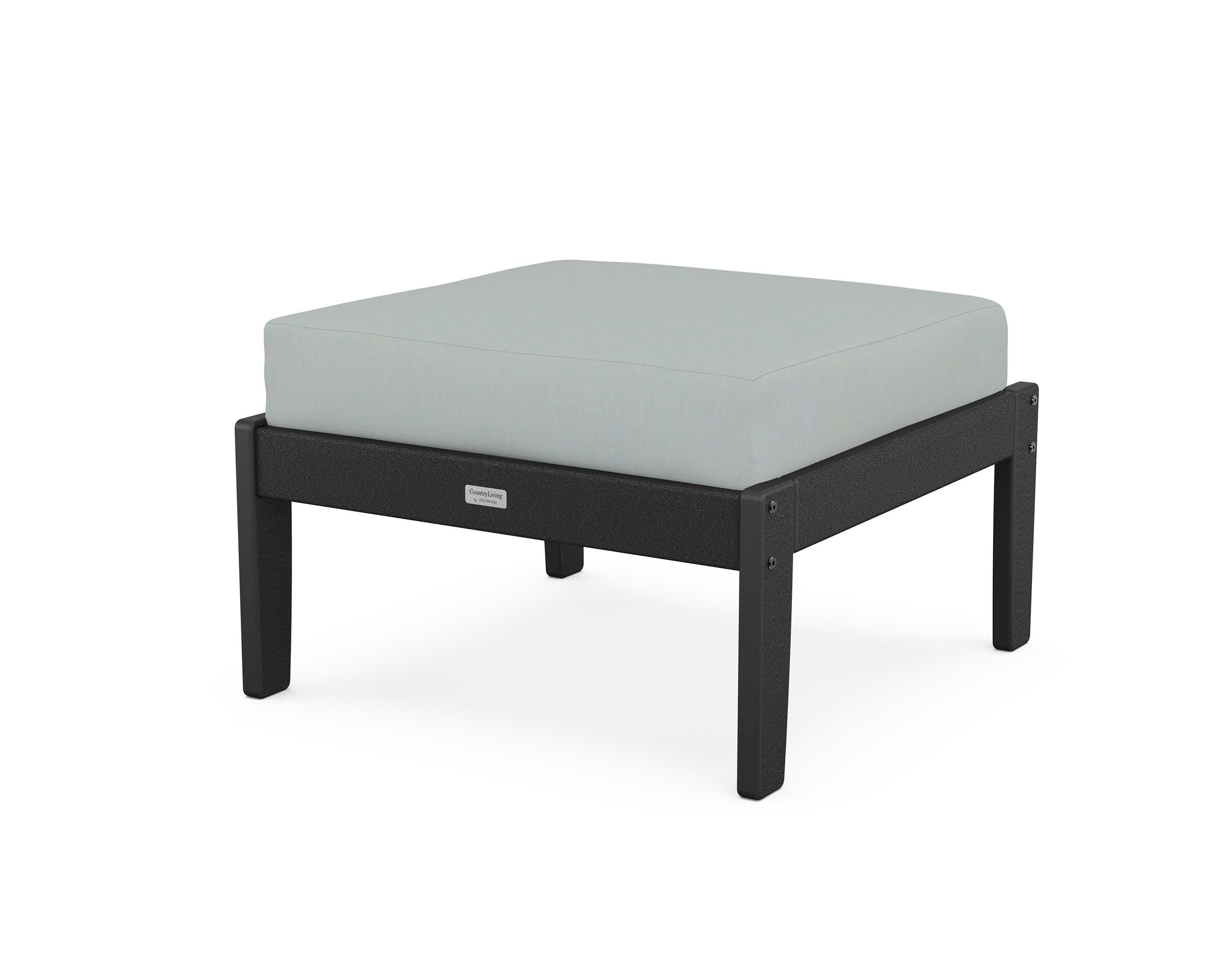 Country Living Cottage Deep Seating Ottoman in Black / Spa