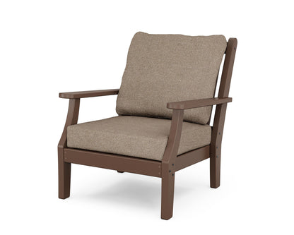 Country Living Wovendale Deep Seating Chair in Mahogany / Spiced Burlap