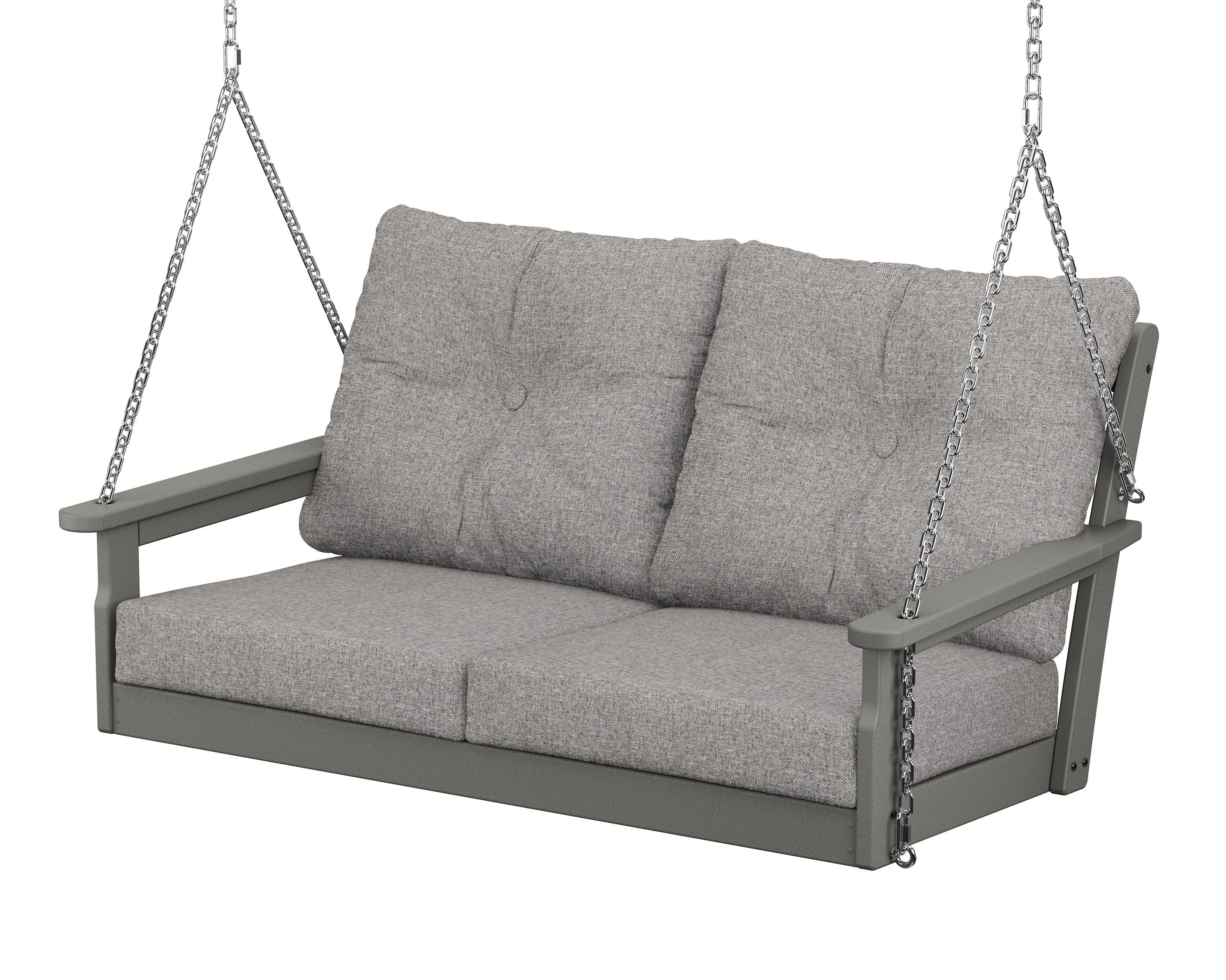 POLYWOOD® Vineyard Deep Seating Swing in Slate Grey / Grey Mist