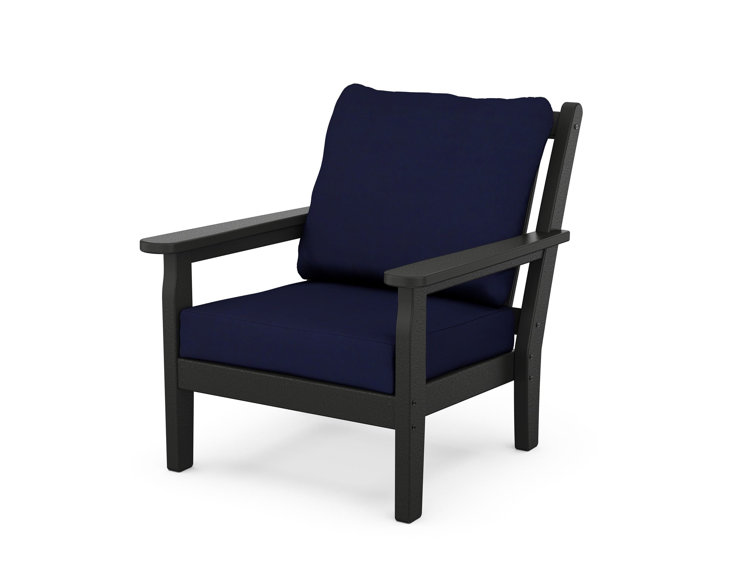 POLYWOOD® Chippendale Deep Seating Chair in Black / Navy