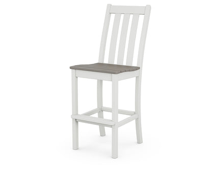 POLYWOOD® Vineyard Bar Side Chair in White / Driftwood