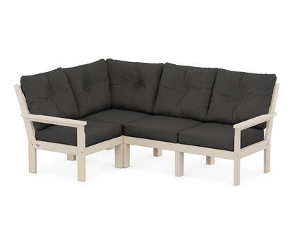POLYWOOD® Vineyard 4-Piece Sectional in Sand / Spectrum Carbon