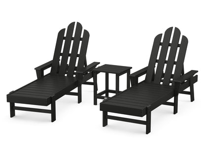 POLYWOOD® Long Island Chaise 3-Piece Set in Black