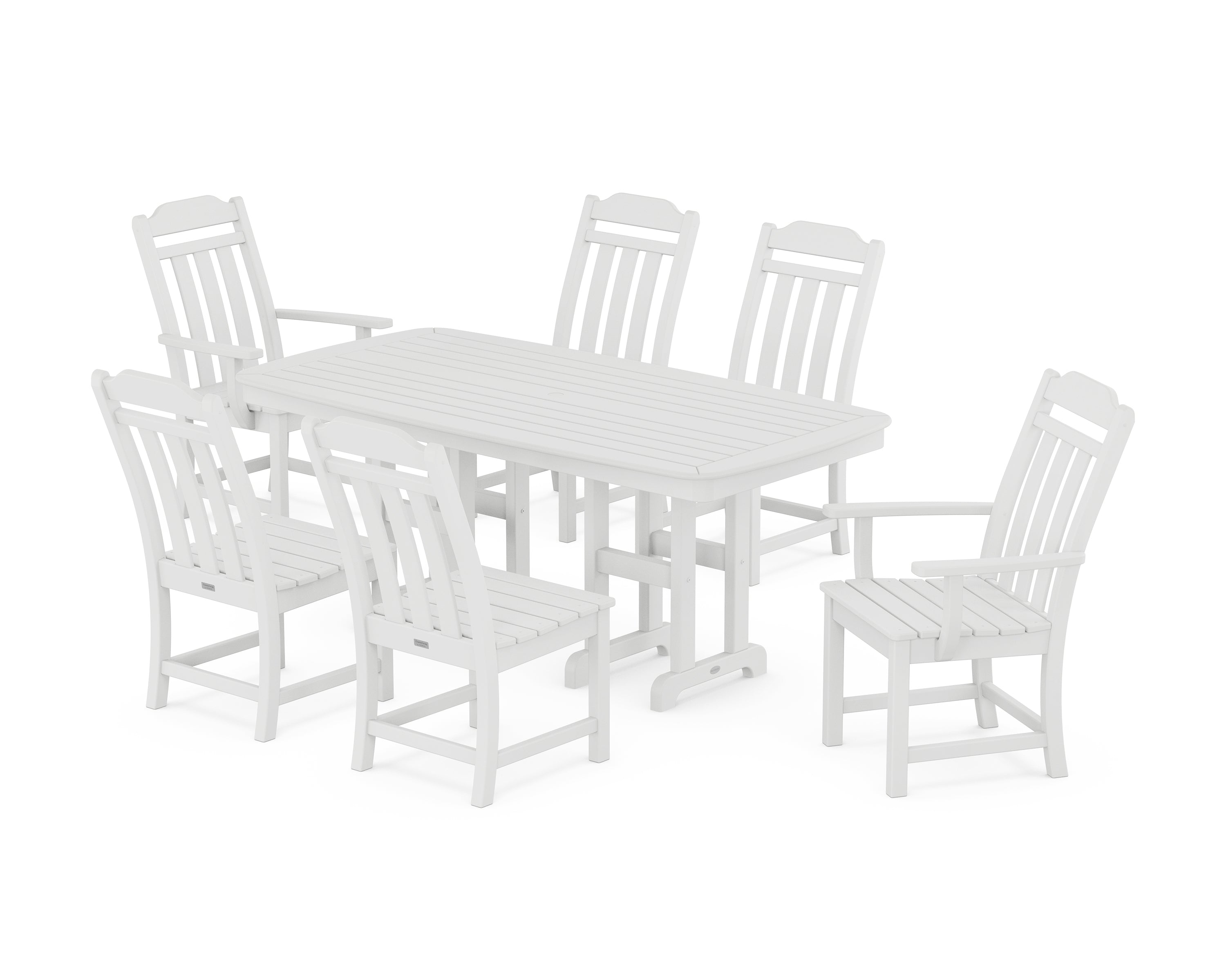 Country Living Cottage 7-Piece Dining Set in White
