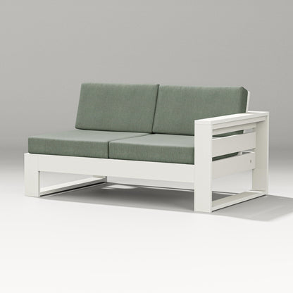 PW Designer Series Latitude Modular Right Arm Loveseat in Vintage White / Cast Sage