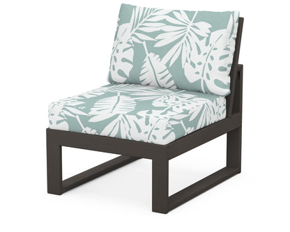 Unbranded Modular Armless Chair in Vintage Coffee / Leaf Glacier Spa