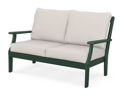 POLYWOOD® Braxton Deep Seating Loveseat in Green / Cast Ash