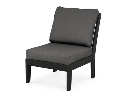 POLYWOOD® Braxton Modular Armless Chair in Black / Spectrum Carbon