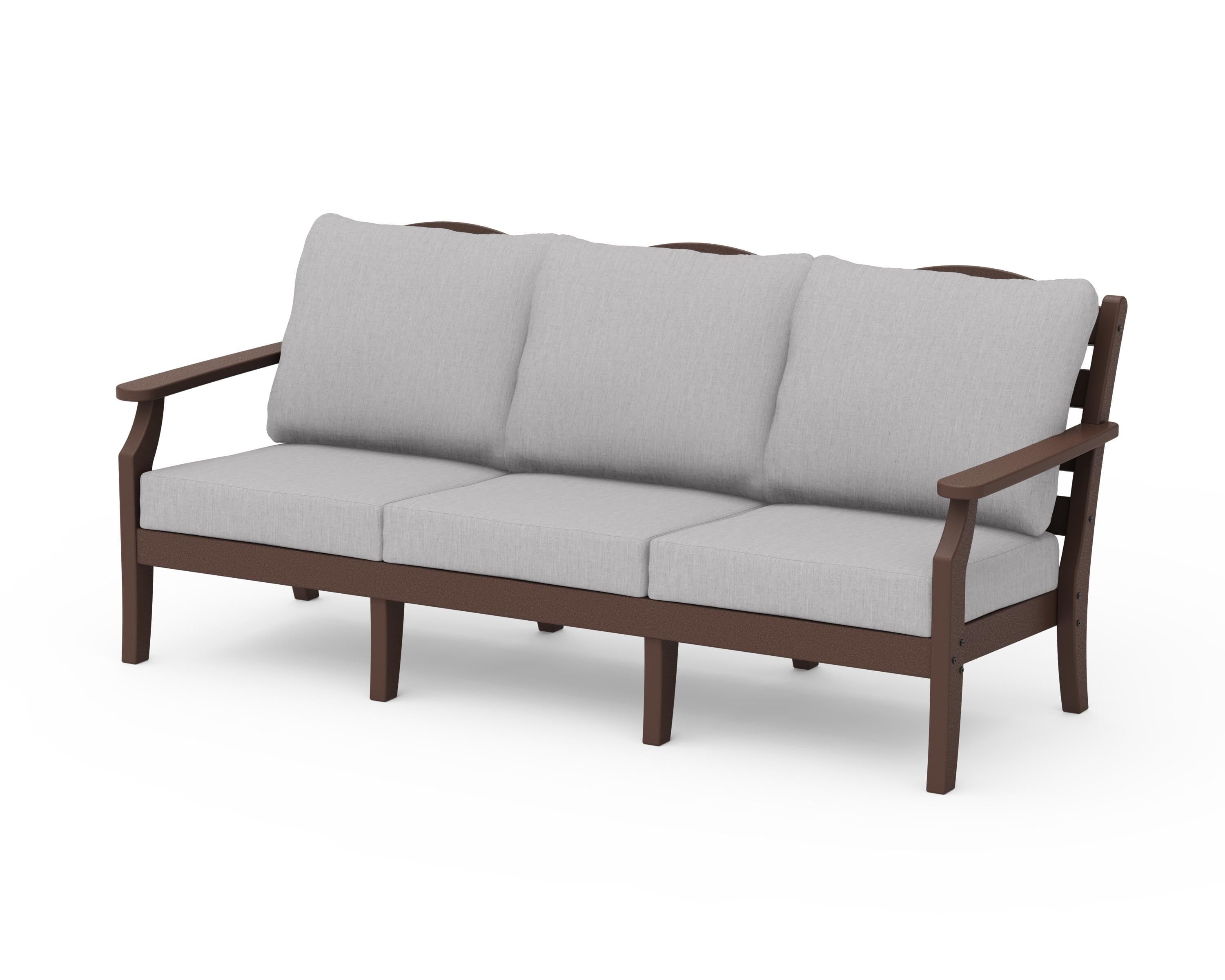 Draper James™ by  POLYWOOD® Savannah Deep Seating Sofa in Mahogany / Granite