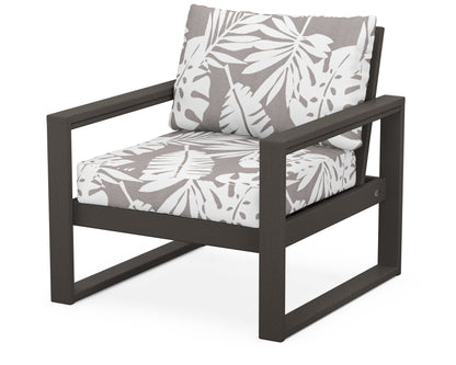 POLYWOOD® EDGE Club Chair in Vintage Coffee / Leaf Grey Mist