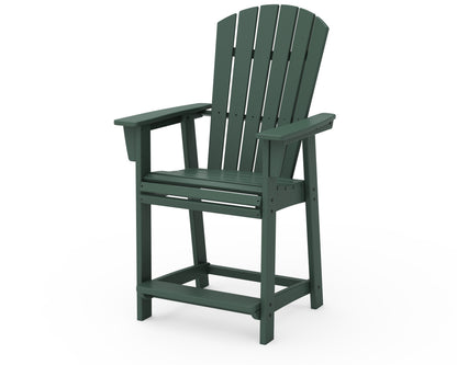 POLYWOOD® Nautical Curveback Adirondack Counter Chair in Green