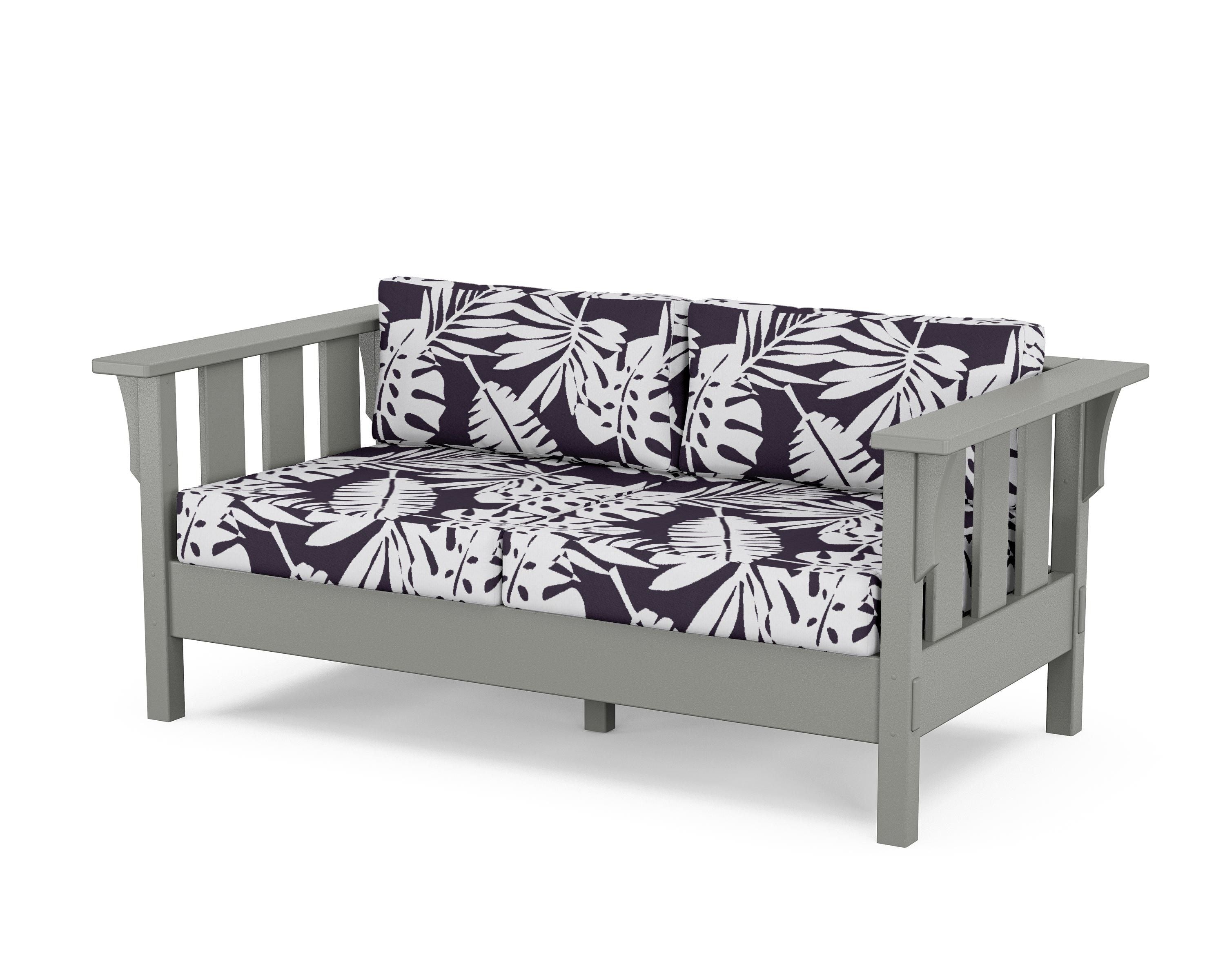 Martha Stewart by POLYWOOD® Acadia Deep Seating Loveseat in Slate Grey / Leaf Navy