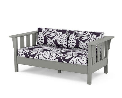 Martha Stewart by POLYWOOD® Acadia Deep Seating Loveseat in Slate Grey / Leaf Navy