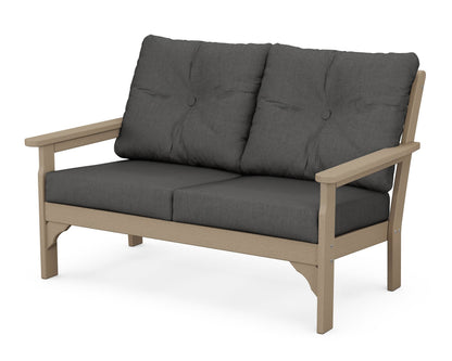 POLYWOOD® Vineyard Deep Seating Loveseat in Vintage Sahara / Spectrum Carbon
