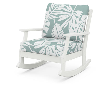 POLYWOOD® Braxton Deep Seating Rocking Chair in Vintage White / Leaf Glacier Spa