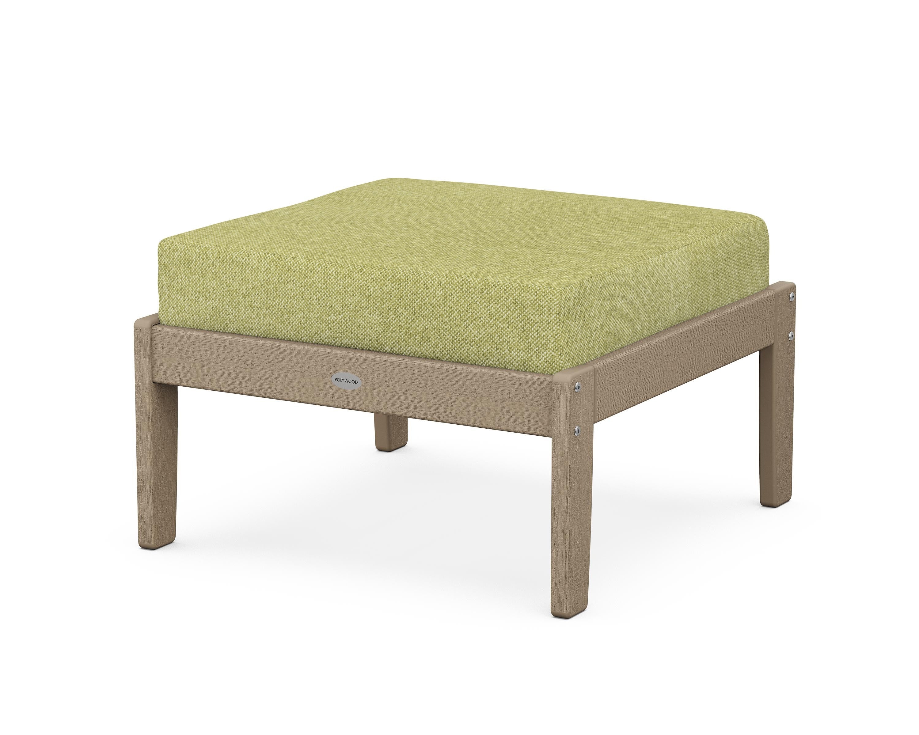 POLYWOOD® Braxton Deep Seating Ottoman in Vintage Sahara / Chartreuse Boucle