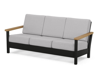 POLYWOOD® Harbour Deep Seating Sofa in Black / Natural / Granite