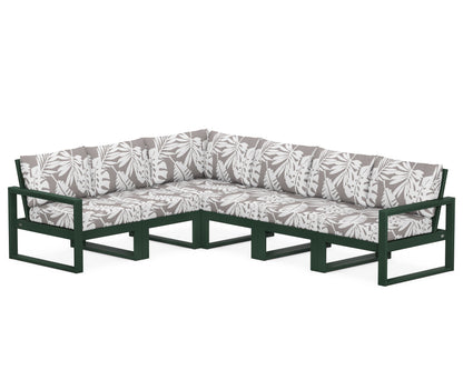 POLYWOOD® EDGE 6-Piece Modular Deep Seating Set in Green / Leaf Grey Mist