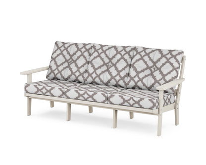POLYWOOD® Prairie Deep Seating Sofa in Sand / Trellis Grey Mist