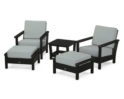 POLYWOOD® Harbour 5-Piece Deep Seating Chair Set in Black / Spa