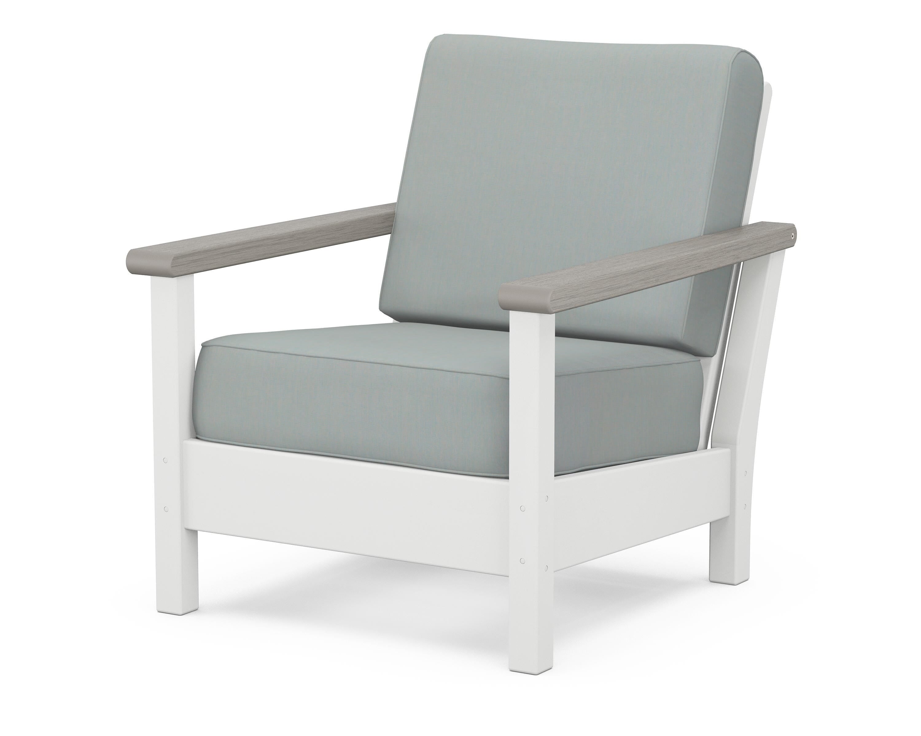POLYWOOD® Harbour Deep Seating Chair in White / Driftwood / Spa