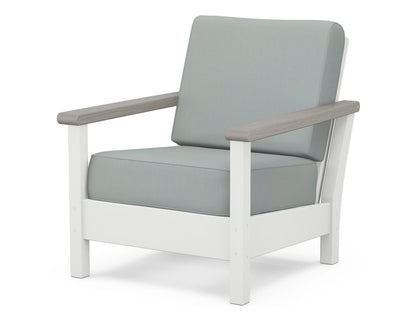 POLYWOOD® Harbour Deep Seating Chair in White / Driftwood / Spa