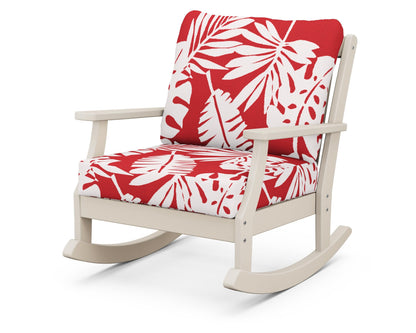 POLYWOOD® Braxton Deep Seating Rocking Chair in Sand / Leaf Crimson