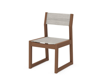POLYWOOD® EDGE Sling Dining Side Chair in Teak / Birch Sling