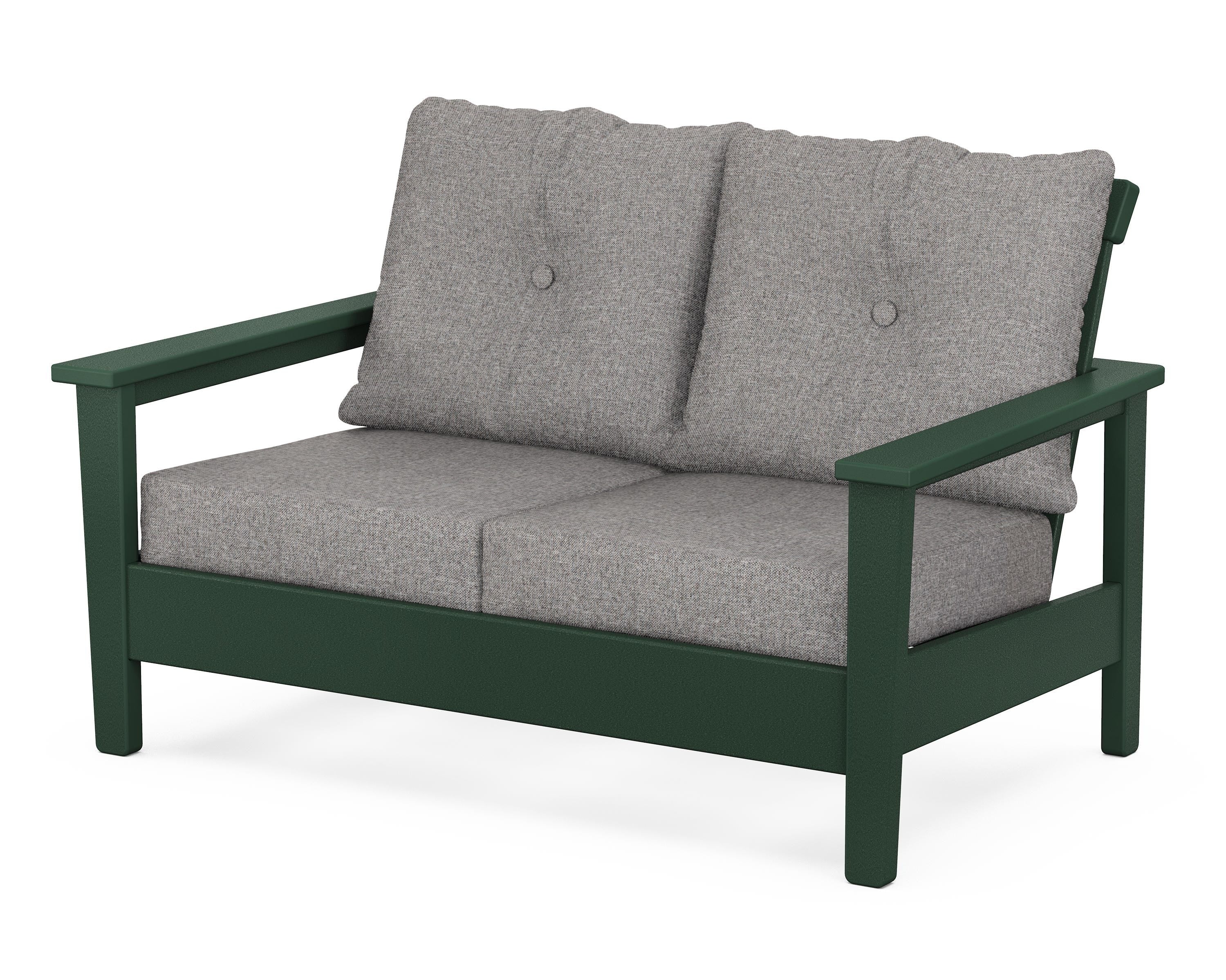 POLYWOOD® Prescott Deep Seating Loveseat in Green / Grey Mist