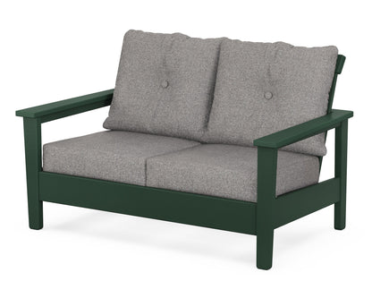 POLYWOOD® Prescott Deep Seating Loveseat in Green / Grey Mist
