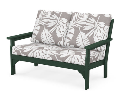 POLYWOOD® Vineyard Deep Seating Loveseat in Green / Leaf Grey Mist