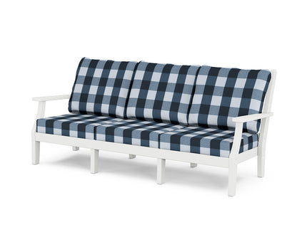 Country Living Wovendale Deep Seating Sofa in White / Buffalo Plaid Marine Indigo