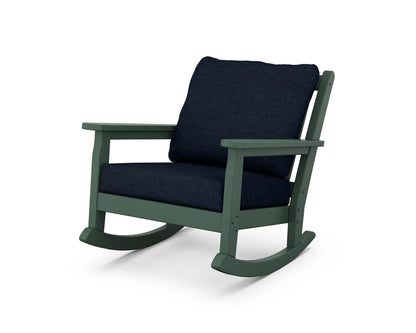 POLYWOOD® Chippendale Deep Seating Rocking Chair in Green / Marine Indigo