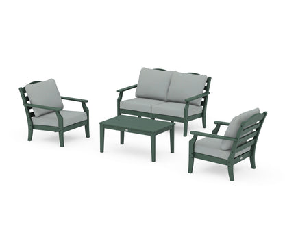Draper James™ by  POLYWOOD® Savannah 4-Piece Deep Seating Set with Loveseat in Green / Spa