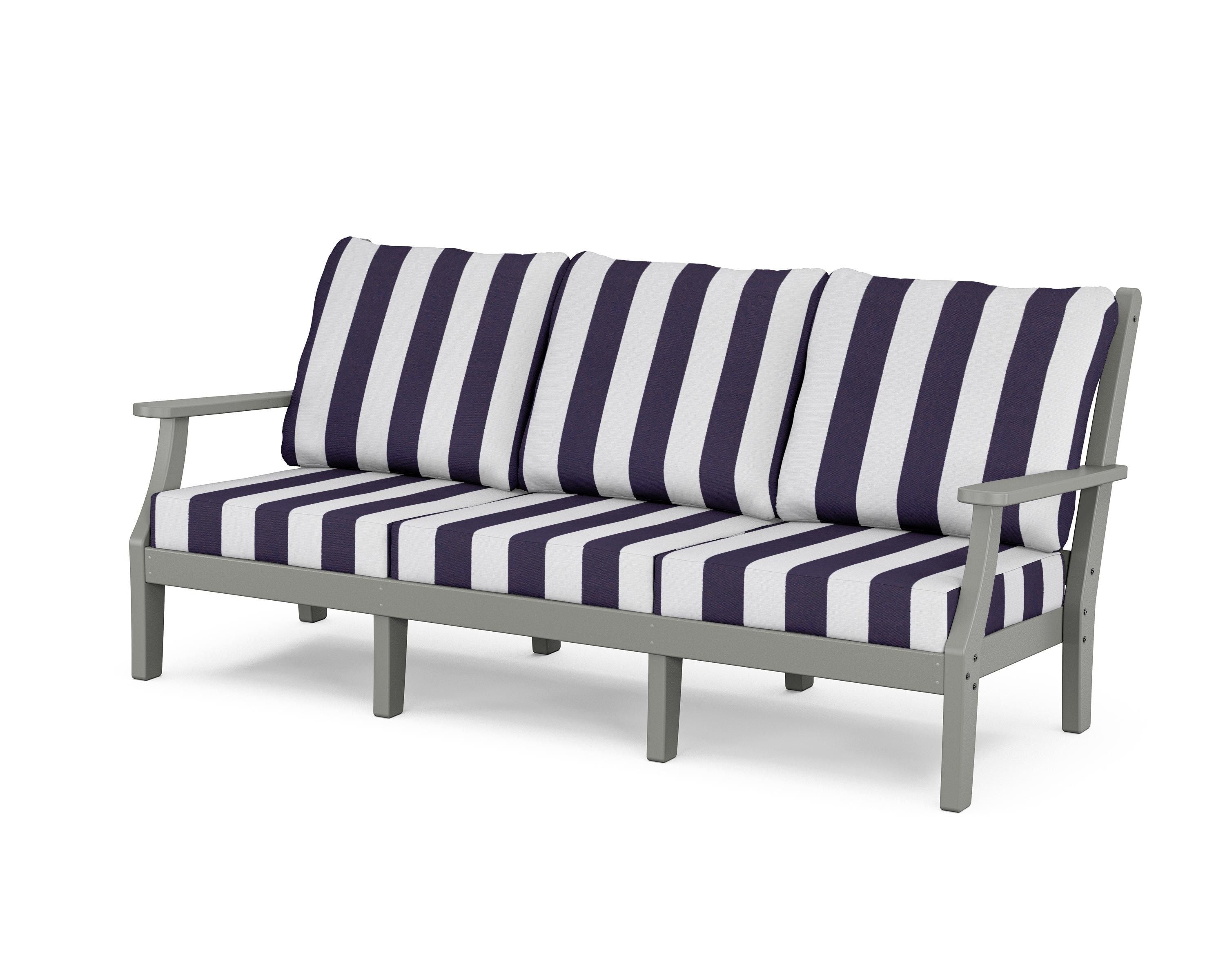 Country Living Wovendale Deep Seating Sofa in Slate Grey / Cabana Stripe Navy